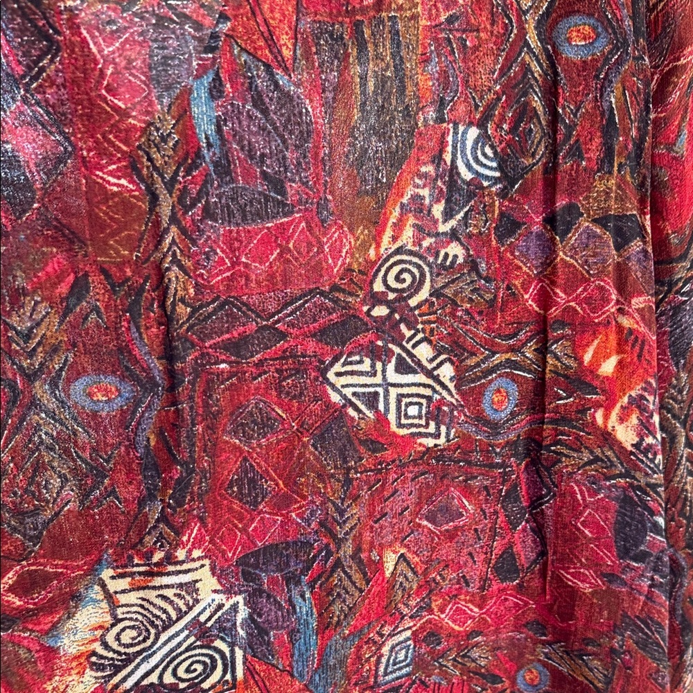 Chico's Red Patterned Blouse - Picture 7 of 7